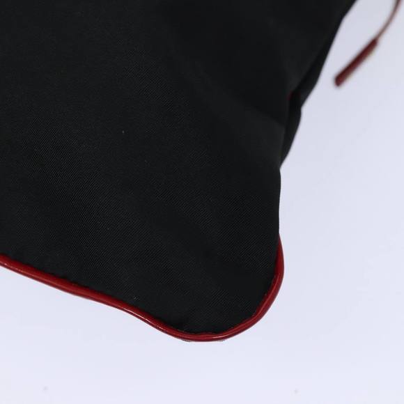 PRADA Tote Bag Nylon Velour Black Red Silver Auth 85714 - Picture 14 of 16